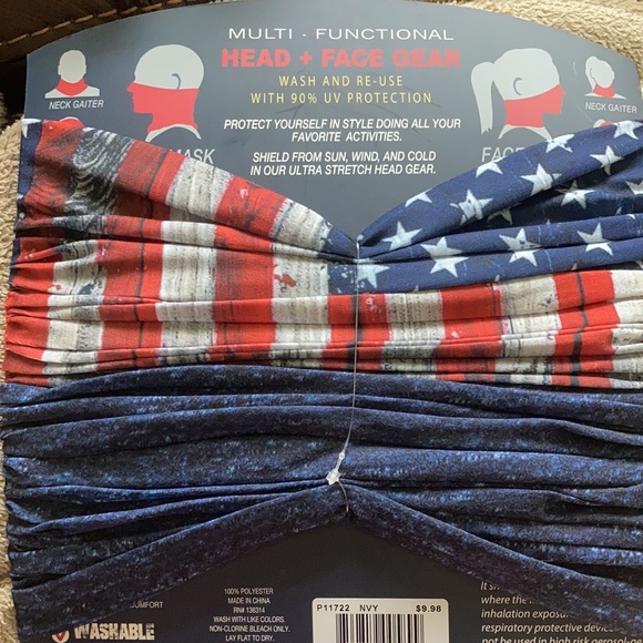 💥3/20 nwt 2 pack patriotic gaiter for face and neck - Picture 2 of 2